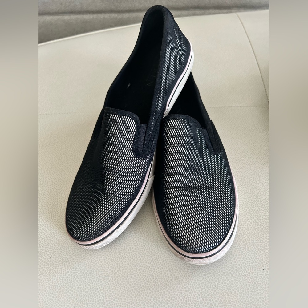 Ralph Lauren Janis Slip On Sneakers Black Women's 8B Tennis Shoes Casual